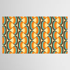 Wavy Turquoise Orange and Brown Retro Lines Tablecloth Gallery Image 2