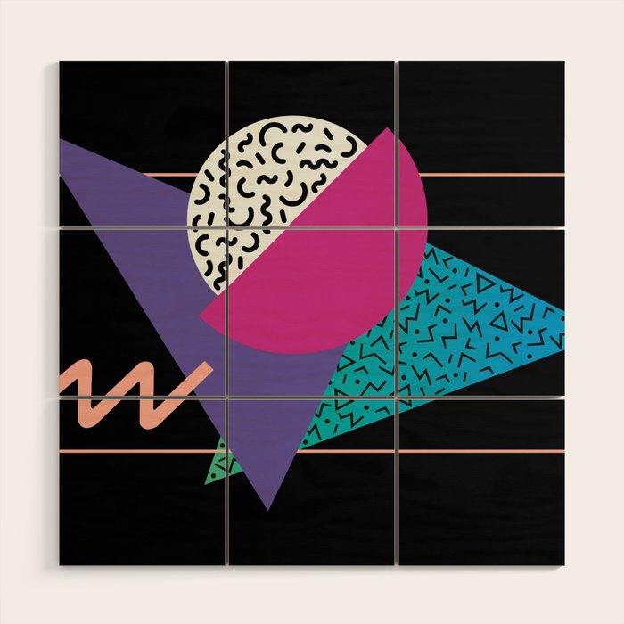 Memphis pattern 39 - 80s / 90s Retro Wood Wall Art Gallery Image 1