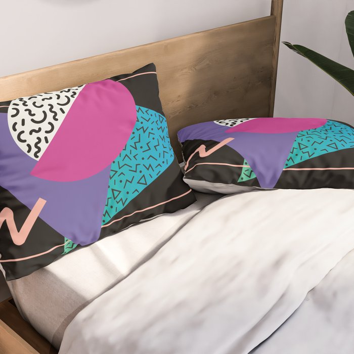 Memphis pattern 39 - 80s / 90s Retro Pillow Sham Gallery Image 2