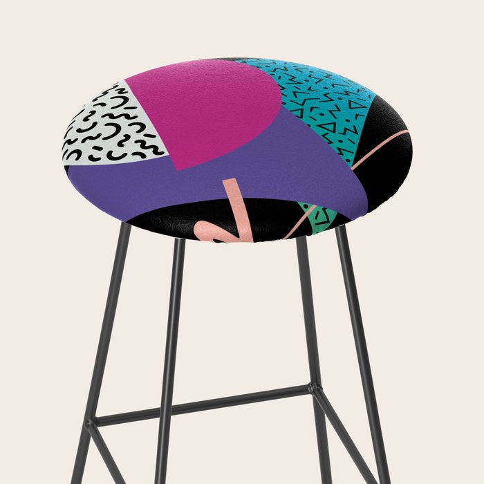 Memphis pattern 39 - 80s / 90s Retro Stool Gallery Image 2