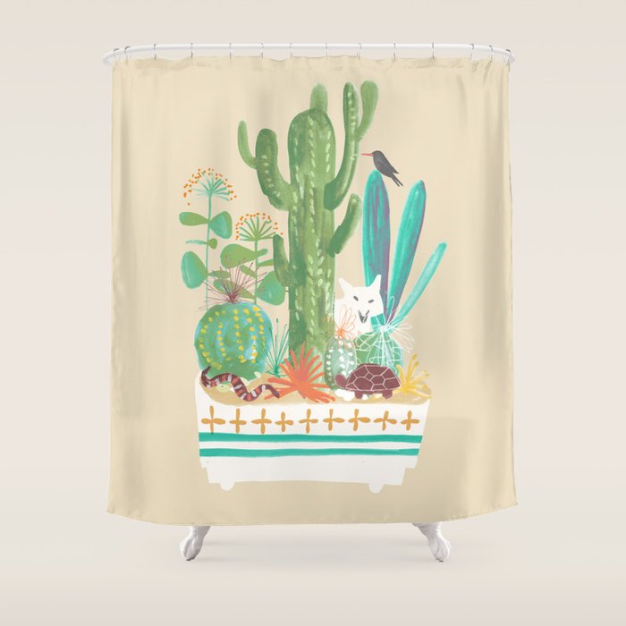 Desert planter Shower Curtain Gallery Image 1