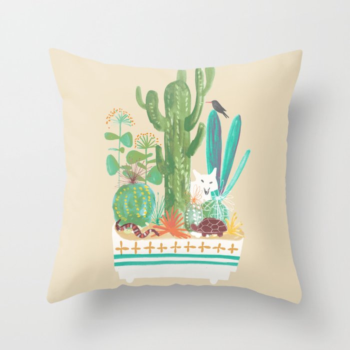 Desert planter Throw Pillow Gallery Image 6