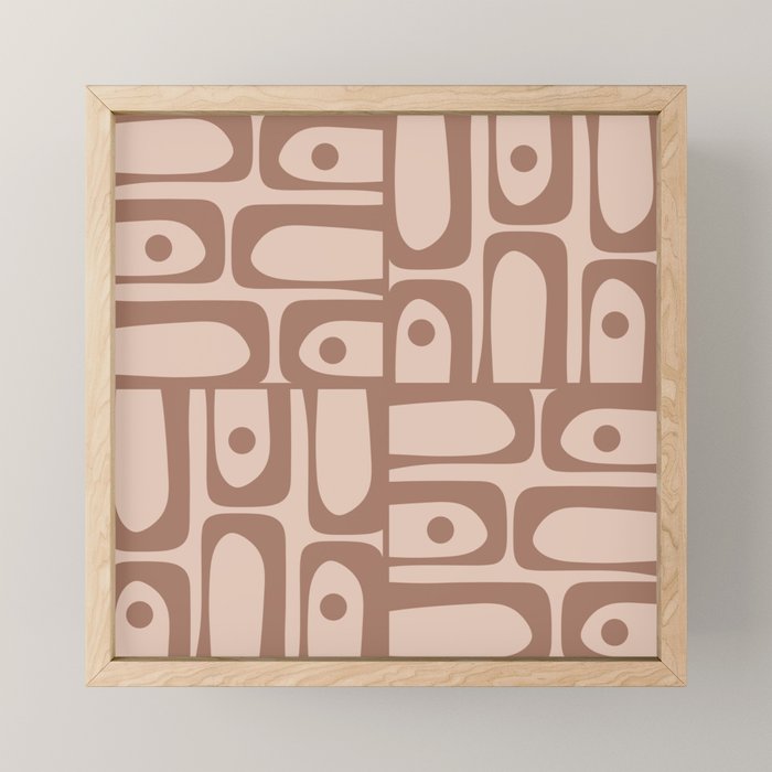 Midcentury Modern Piquet 6 Inspired by PANTONE 17 1230 Color of the Year Mocha Mousse Mini Art Print Gallery Image 1