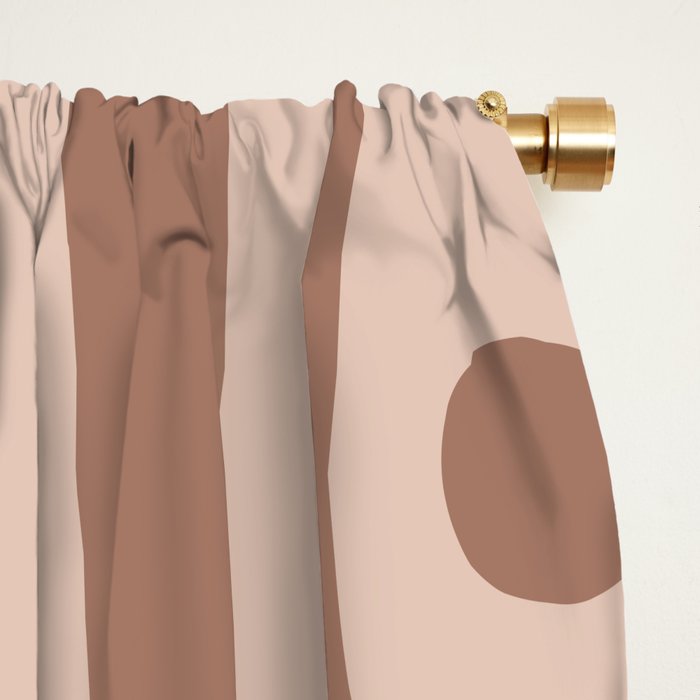 Midcentury Modern Piquet 6 Inspired by PANTONE 17 1230 Color of the Year Mocha Mousse Window Curtain Gallery Image 2