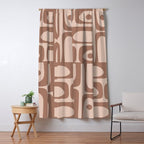 Midcentury Modern Piquet 6 Inspired by PANTONE 17 1230 Color of the Year Mocha Mousse Window Curtain Gallery Image 5