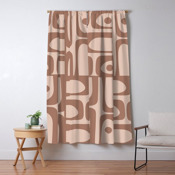 Midcentury Modern Piquet 6 Inspired by PANTONE 17 1230 Color of the Year Mocha Mousse Window Curtain Gallery Image 5