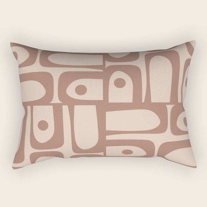 Midcentury Modern Piquet 6 Inspired by PANTONE 17 1230 Color of the Year Mocha Mousse Rectangular Pillow Gallery Image 2