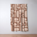 Midcentury Modern Piquet 6 Inspired by PANTONE 17 1230 Color of the Year Mocha Mousse Window Curtain Gallery Image 3