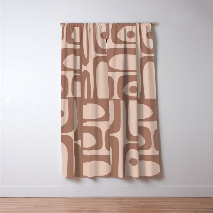 Midcentury Modern Piquet 6 Inspired by PANTONE 17 1230 Color of the Year Mocha Mousse Window Curtain Gallery Image 3