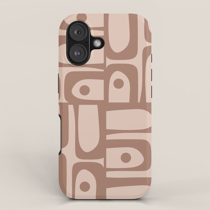 Midcentury Modern Piquet 6 Inspired by PANTONE 17 1230 Color of the Year Mocha Mousse iPhone Case Gallery Image 1