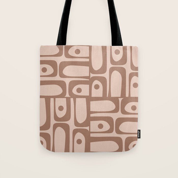 Midcentury Modern Piquet 6 Inspired by PANTONE 17 1230 Color of the Year Mocha Mousse Tote Bag Gallery Image 1