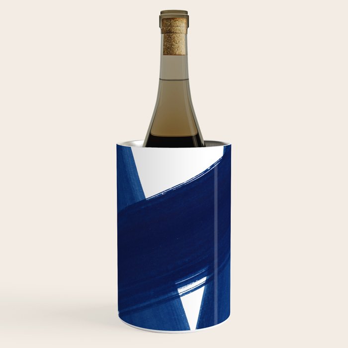 Indigo Abstract Brush Strokes | No. 4 Wine Chiller Gallery Image 1