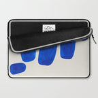 Minimalist Modern Mid Century Colorful Abstract Shapes Phthalo Blue Native Pebbles Stacked Laptop Sleeve Gallery Image 2
