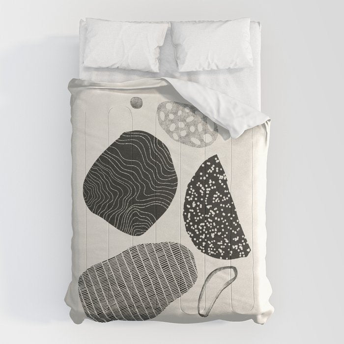 Monochrome Abstract Shapes #2 Comforter Gallery Image 1