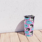 Funny melting smile happy face colorful cartoon seamless pattern Travel Mug Gallery Image 4