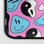 Funny melting smile happy face colorful cartoon seamless pattern Laptop Sleeve Gallery Image 3
