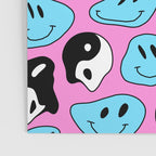 Funny melting smile happy face colorful cartoon seamless pattern Poster Gallery Image 3