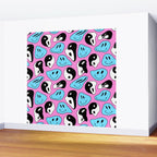 Funny melting smile happy face colorful cartoon seamless pattern Wall Mural Gallery Image 2