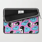 Funny melting smile happy face colorful cartoon seamless pattern Laptop Sleeve Gallery Image 2