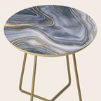 Elegant Marble Reverie Navy Gold Side Table Gallery Image 2