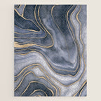 Elegant Marble Reverie Navy Gold Jigsaw Puzzle Gallery Image 1