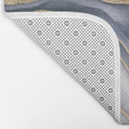 Elegant Marble Reverie Navy Gold Bath Mat Gallery Image 2