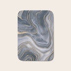 Elegant Marble Reverie Navy Gold Bath Mat Gallery Image 1