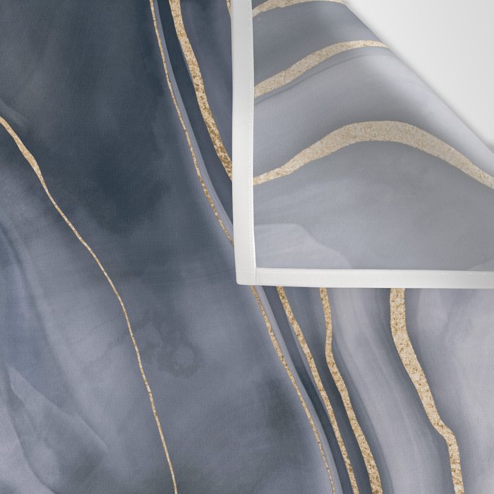 Elegant Marble Reverie Navy Gold Wall Tapestry Gallery Image 3