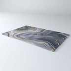 Elegant Marble Reverie Navy Gold Rug Gallery Image 3