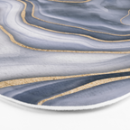 Elegant Marble Reverie Navy Gold Bath Mat Gallery Image 3