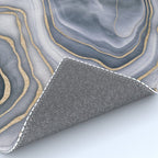 Elegant Marble Reverie Navy Gold Rug Gallery Image 4