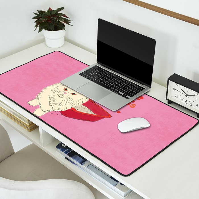 I'm Done With This Shit - Funny Cat Pun Desk Mat Gallery Image 2