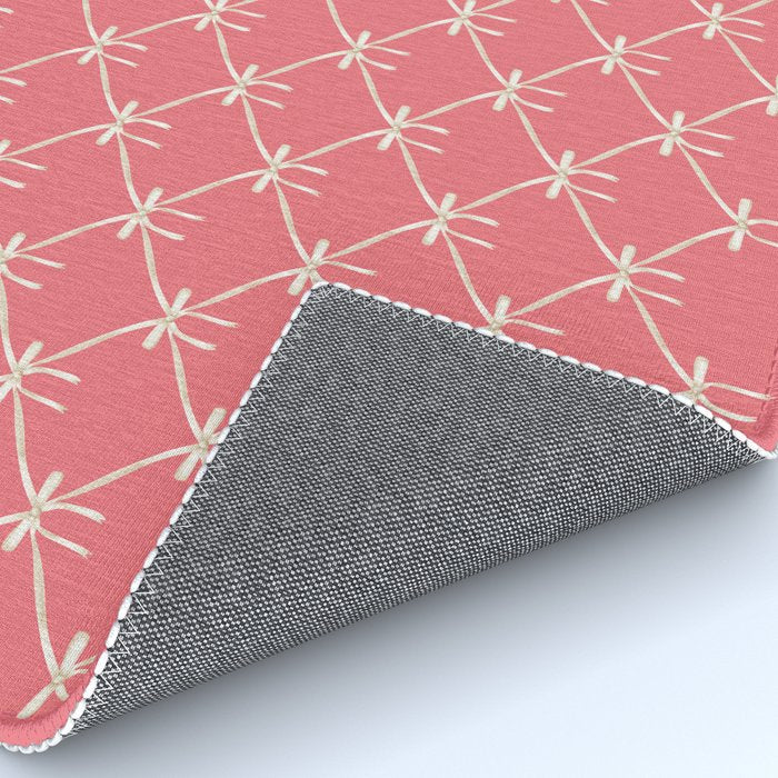 Bows & Ribbons Pattern LII Coral Pink Rug Gallery Image 4