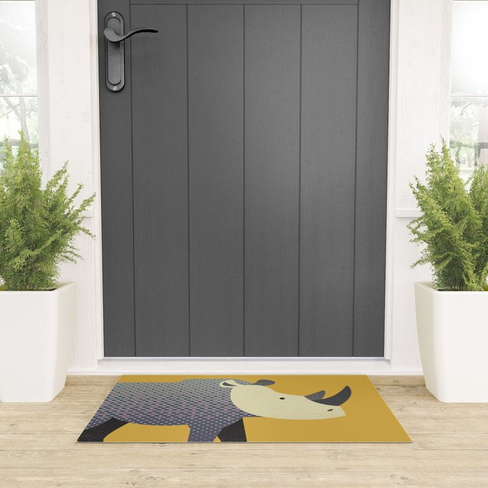 Whimsy Rhinoceros II Welcome Mat Gallery Image 3