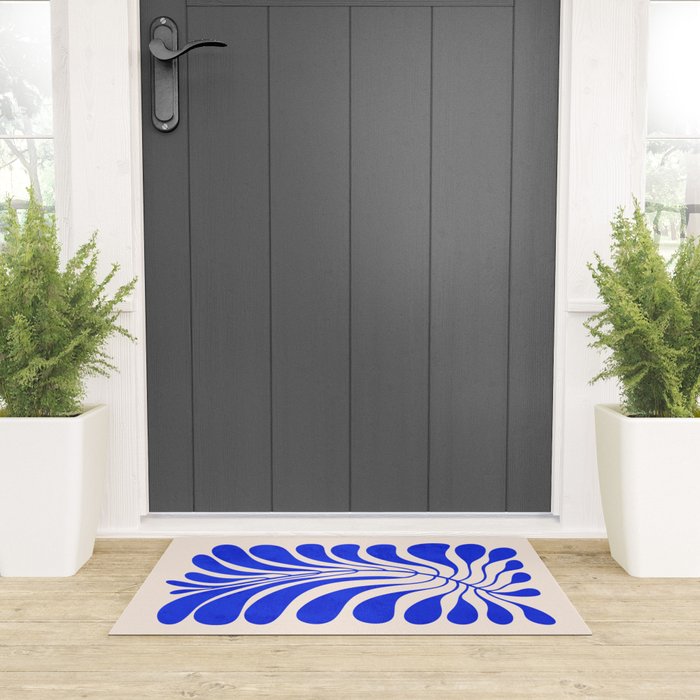 Electrik Blue Ferns: Matisse Edition Welcome Mat Gallery Image 3