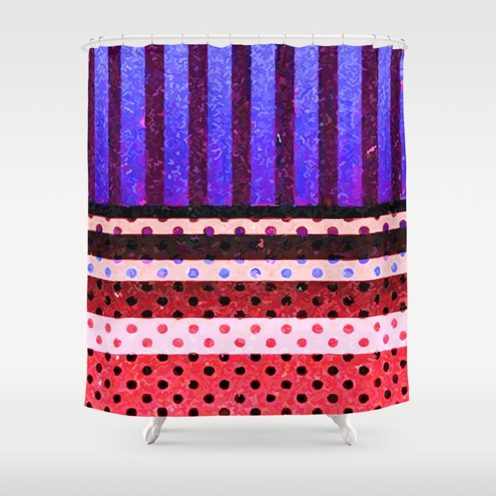 Colors Abstract Geometric Vector Art Shower Curtain Gallery Image 1