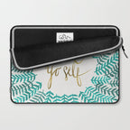 Treat Yo Self â Gold & Turquoise Laptop Sleeve Gallery Image 2