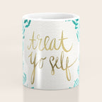 Treat Yo Self - Gold & Turquoise Coffee Mug Gallery Image 4