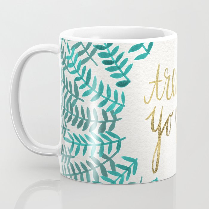 Treat Yo Self - Gold & Turquoise Coffee Mug Gallery Image 3
