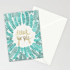Treat Yo Self - Gold & Turquoise Stationery Card Gallery Image 2