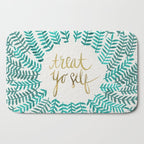 Treat Yo Self â Gold & Turquoise Bath Mat Gallery Image 2