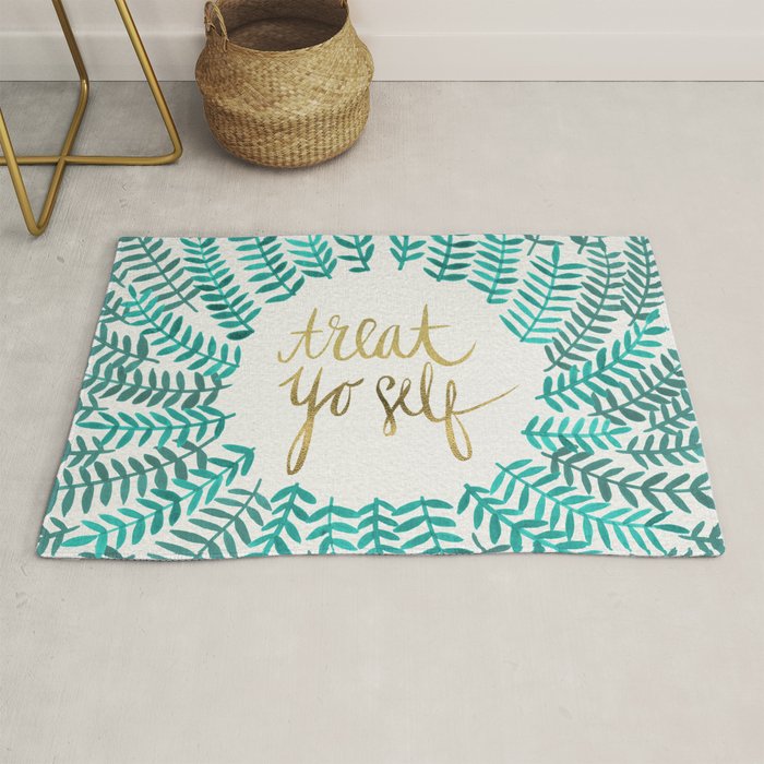Treat Yo Self - Gold & Turquoise Rug Gallery Image 1