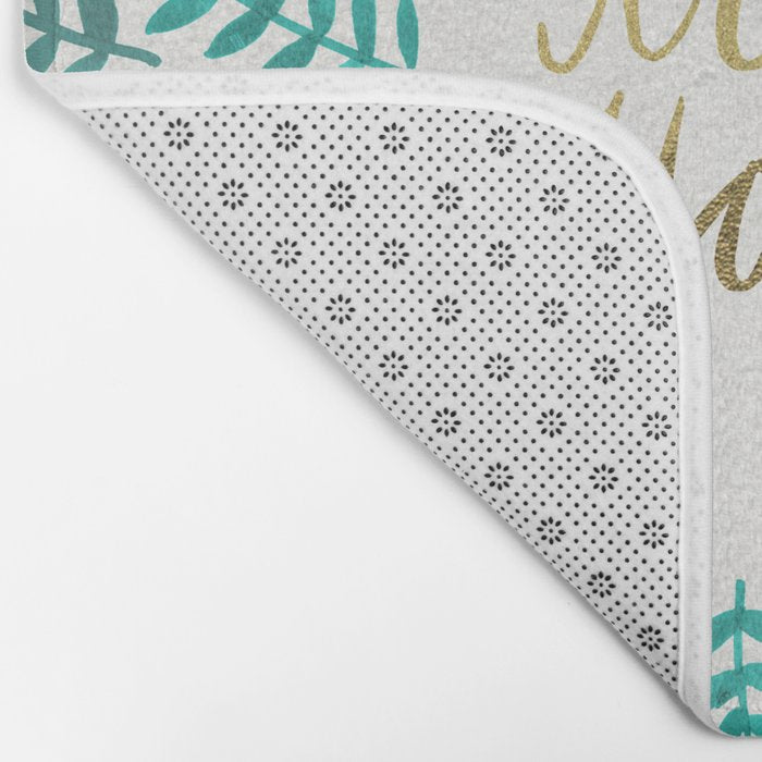 Treat Yo Self â Gold & Turquoise Bath Mat Gallery Image 2