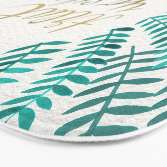 Treat Yo Self â Gold & Turquoise Bath Mat Gallery Image 3
