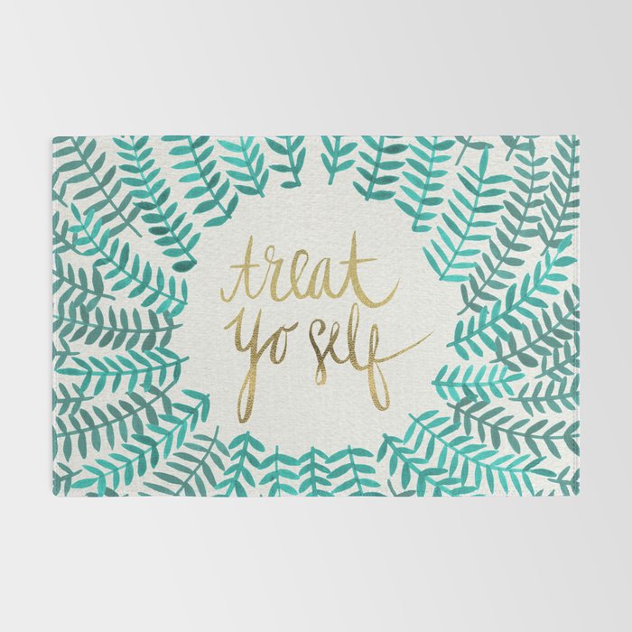 Treat Yo Self - Gold & Turquoise Rug Gallery Image 2
