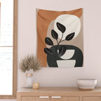 Modern Abstract Minimal Shapes Branches Art 9 Wall Tapestry Gallery Image 2
