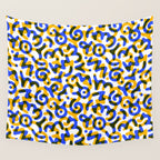 Abstract colorful doodle art pattern Wall Tapestry Gallery Image 4