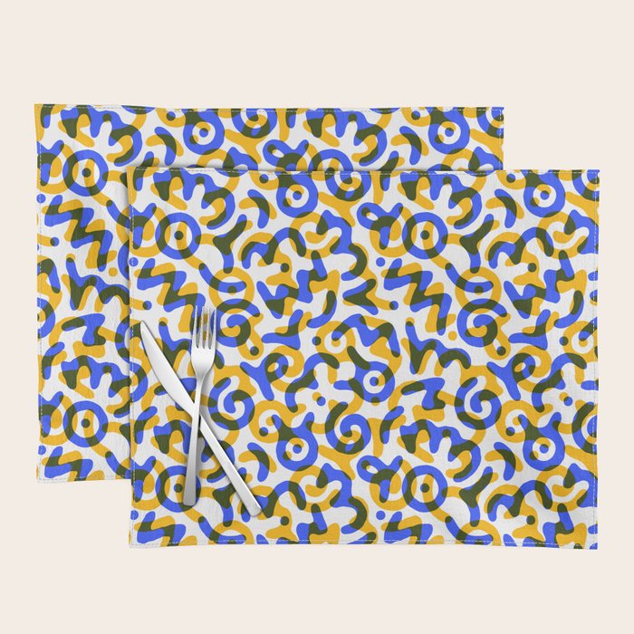 Abstract colorful doodle art pattern Placemat Gallery Image 1