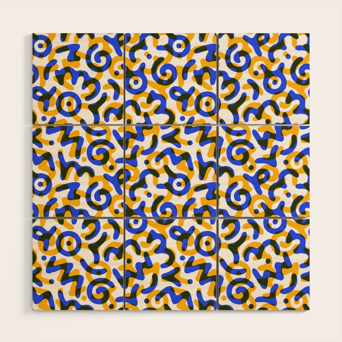 Abstract colorful doodle art pattern Wood Wall Art Gallery Image 1
