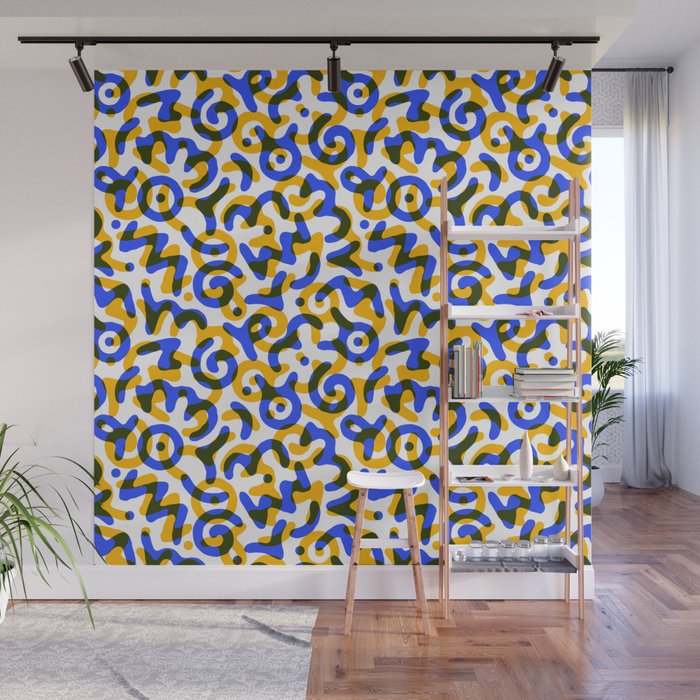 Abstract colorful doodle art pattern Wall Mural Gallery Image 1